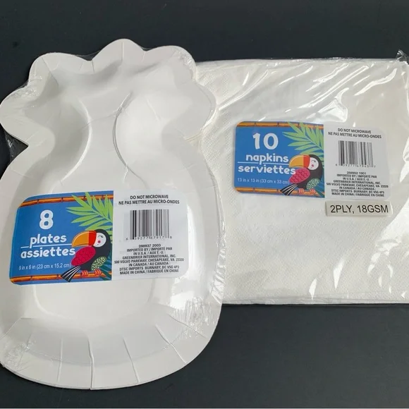 Tropical Disposable Tableware Pineapple Watermelon & Lemon Party Theme Lot NWT - Picture 9 of 14